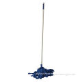 Microfiber wet mop with plastic clamp